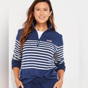 Vineyard Vines Women's Dreamcloth Relaxed Shep Shirt Quarter-zip Pullover - Med